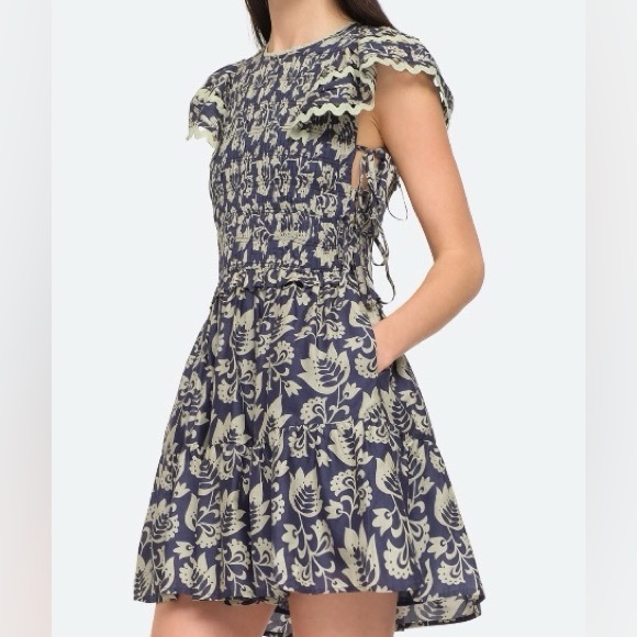 Sea NY Women’s Linda Dress, Blue color, sample size S/4 - Picture 5 of 11